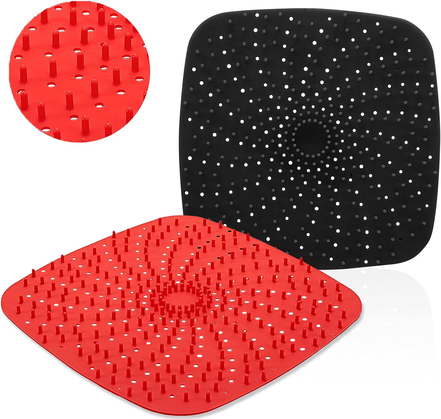 DEMEDO Silicone Air Fryer Liners | Non-Stick with Raised Silicone | BPA Free | 2 Size Options