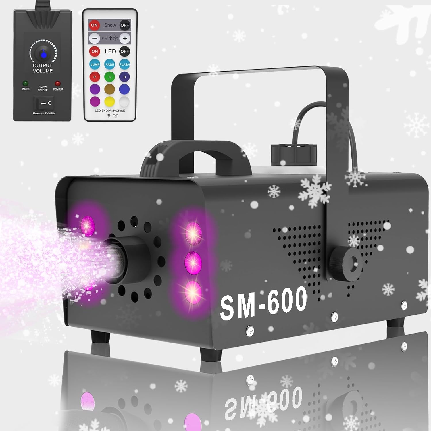 Snow Machine with LED Lights 600w for Parties and Events