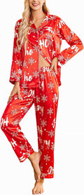 Ekouaer Women's Classic Button Down Long Satin Silk (Style TLG6)