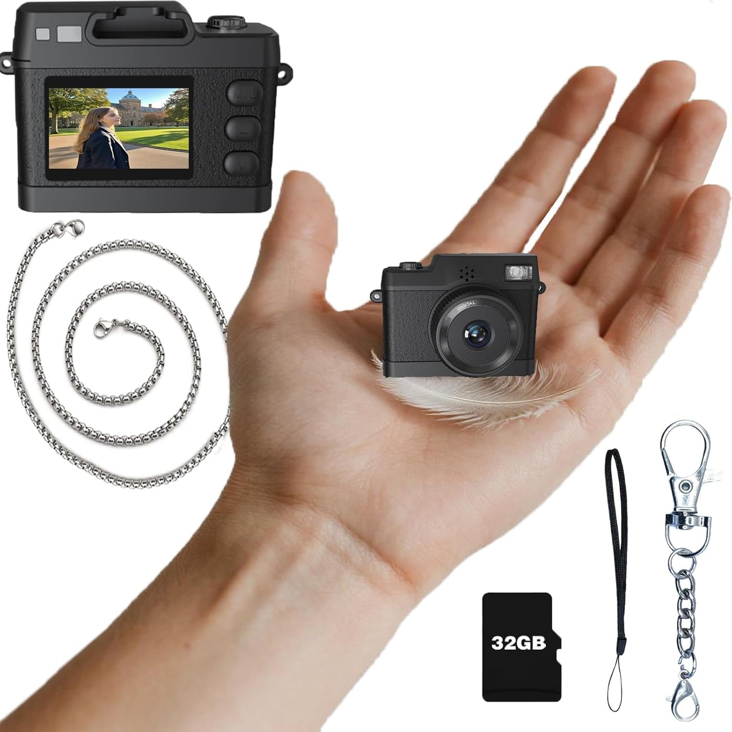 Mini Keychain Camera with 1080P Retro Design for Nostalgic Photos