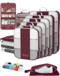 Compression Packing Cubes 10 Set for Travel - Expandable Organizer
