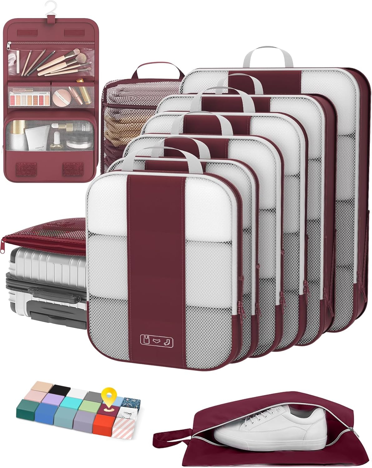 10 Set Compression Packing Cubes for Travel Essentials