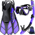 Zenoplige Mask Fins Snorkel Set - Panoramic Mask with Dry Top Snorkel