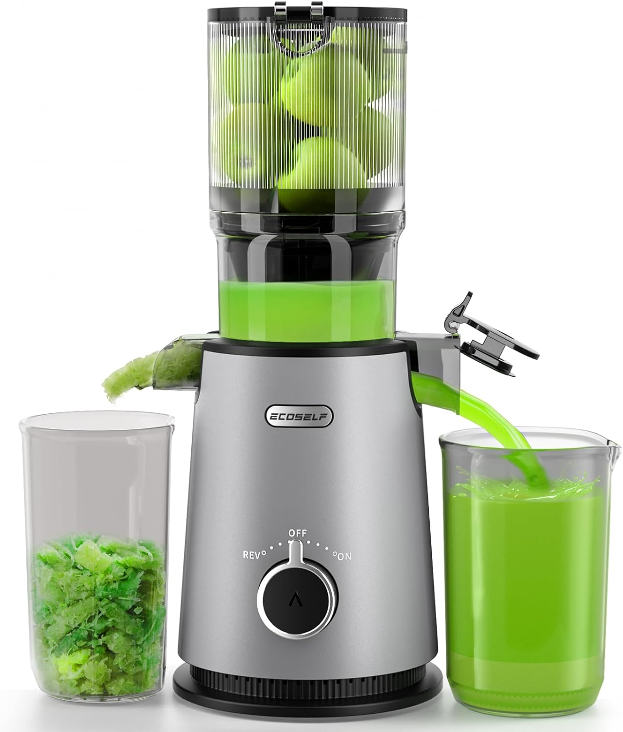 ECOSELF Cold Press Juicer with Large Feed Chute for Whole Fruits
