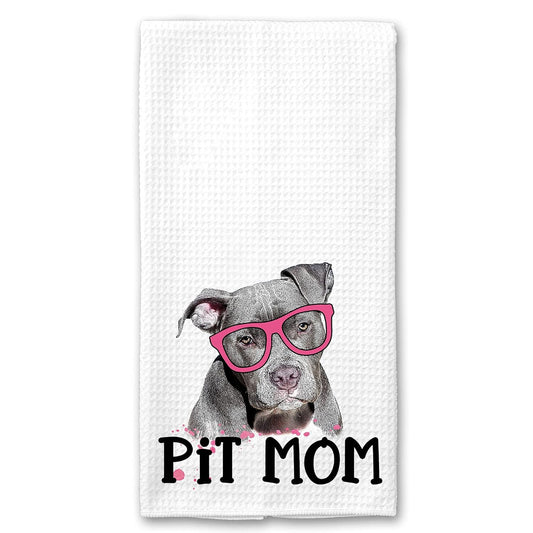 Pit Bull Mom Kitchen Towel - Pet Lover's Gift