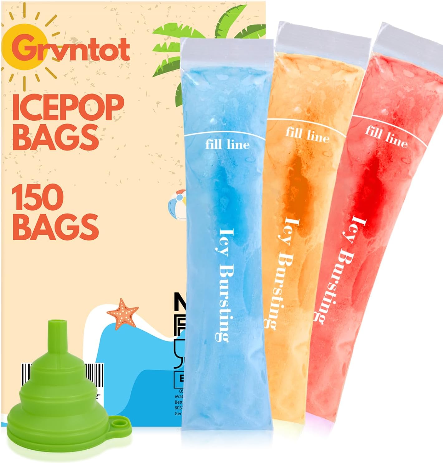 BPA-Free Ice Popsicle Bags | DIY Fruit Snacks Kit