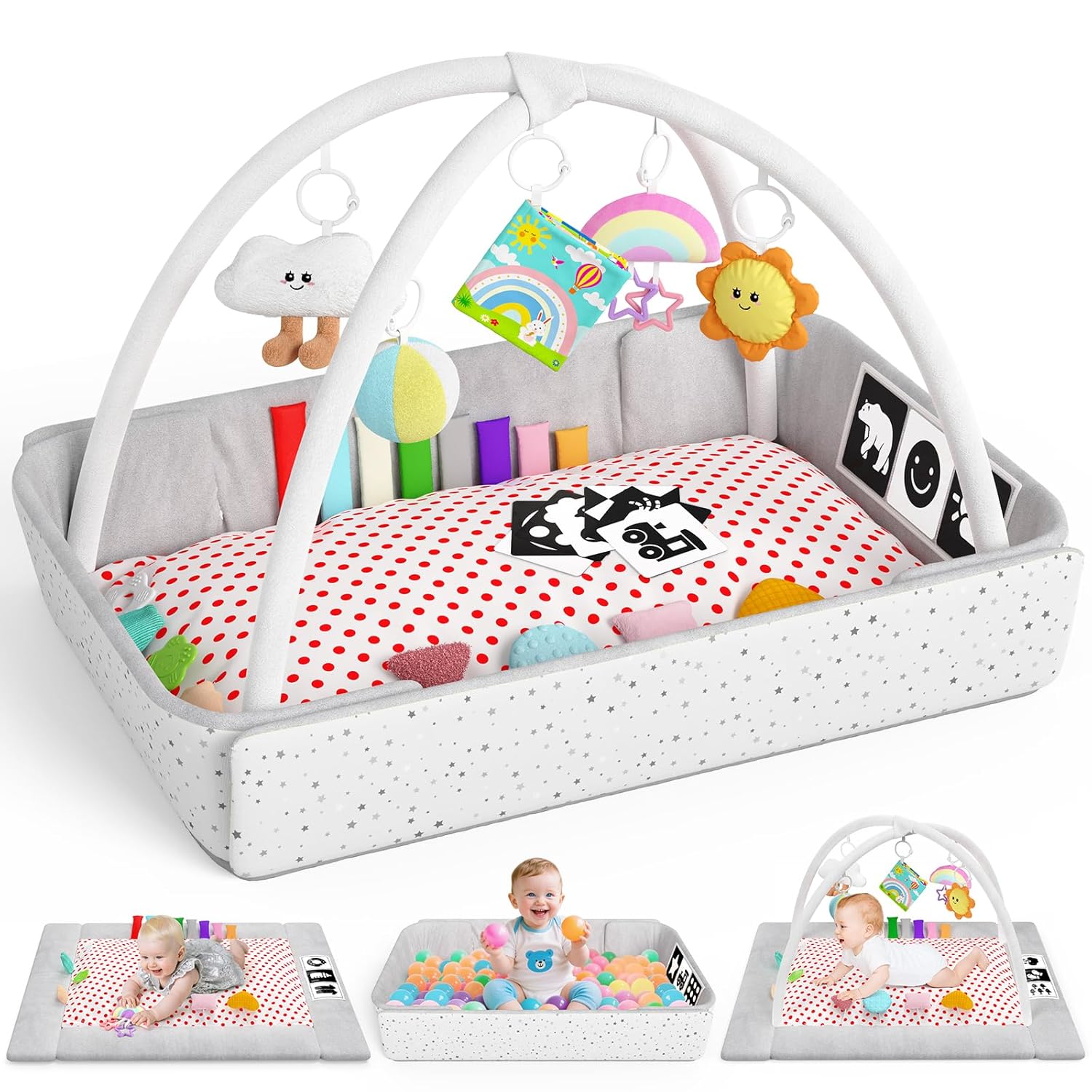 Baby Play Gym Mat for Newborns - Multi-Functional Activity Center