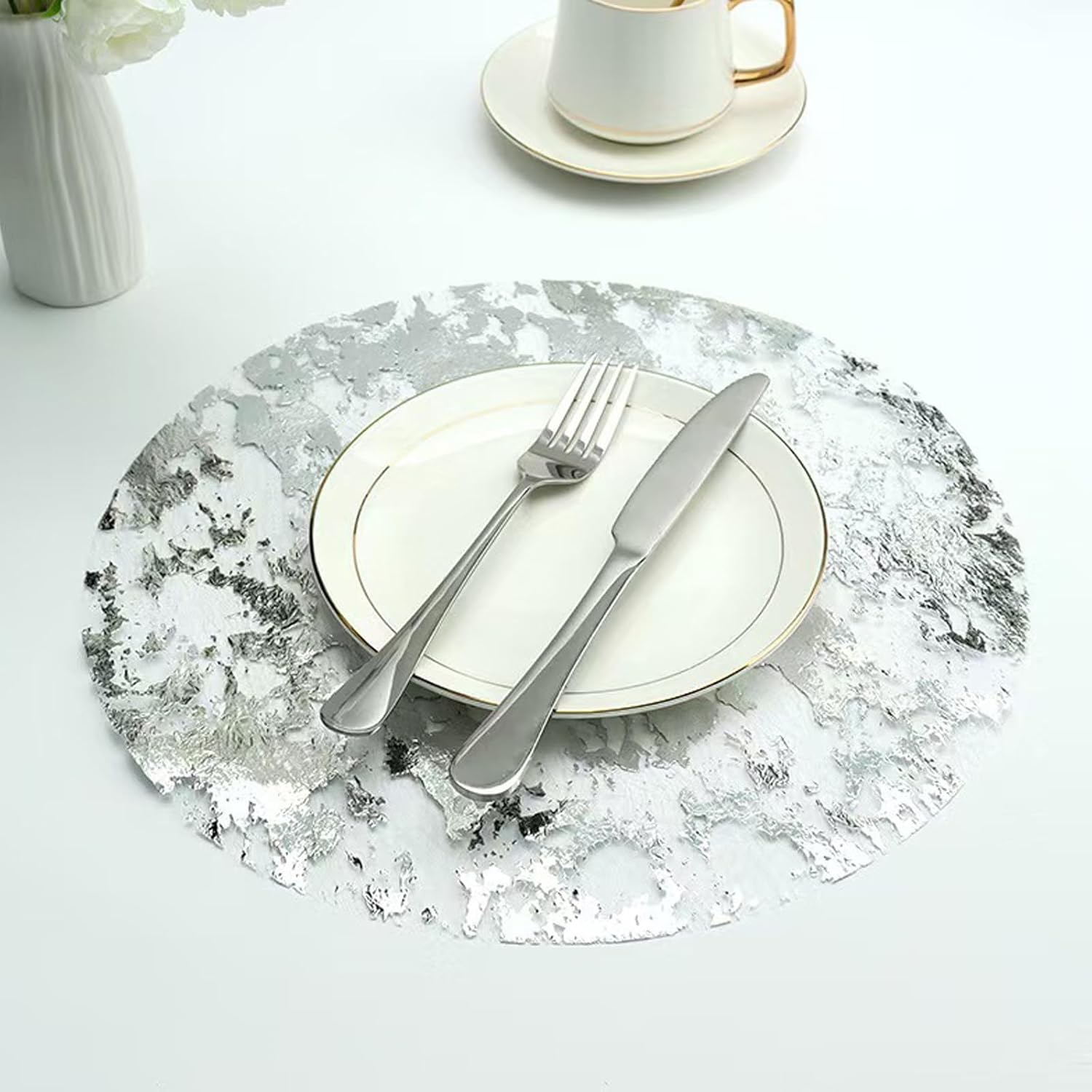 Disposable Silver Placemats Set of 100 for Elegant Table Settings