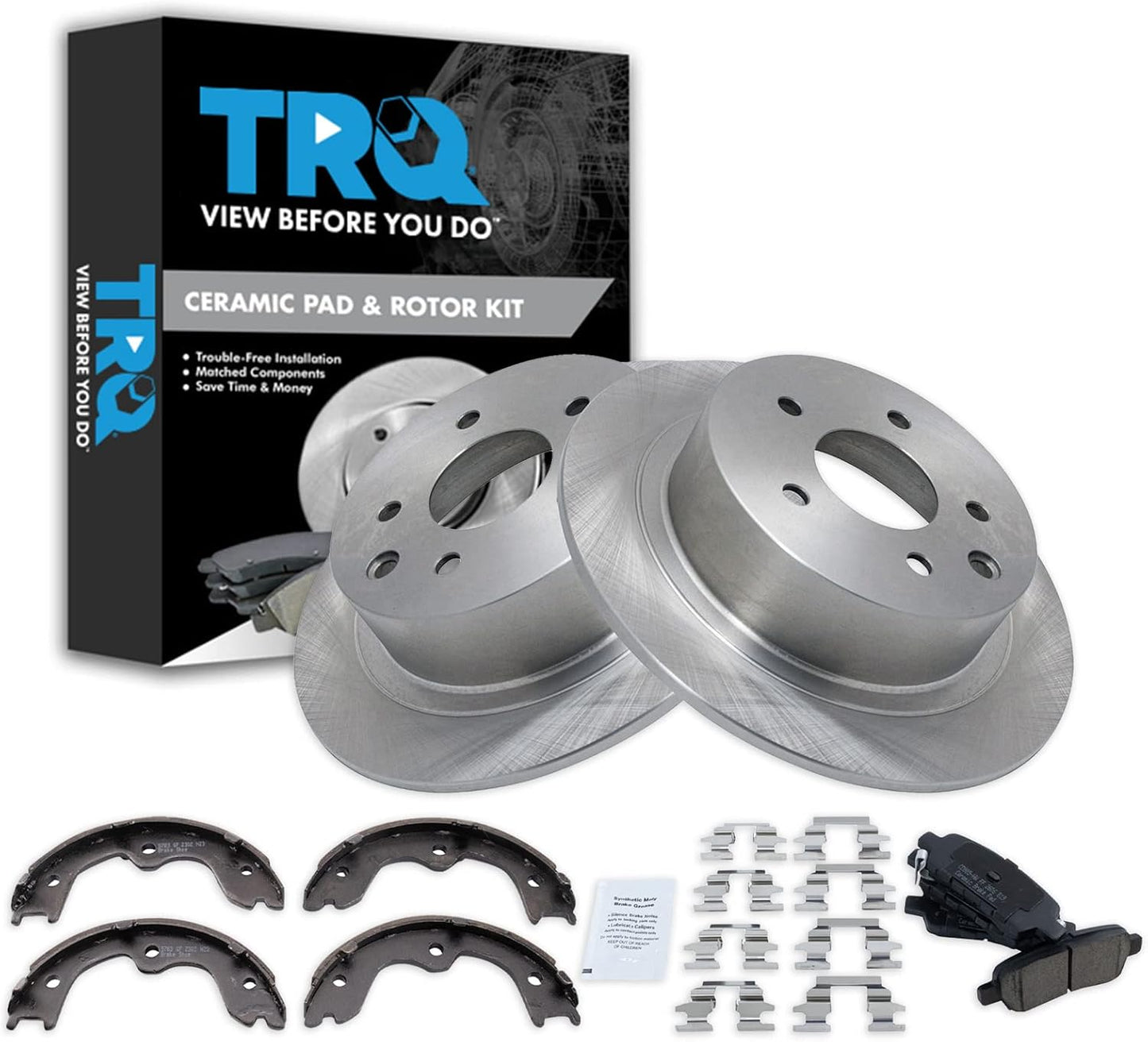 TRQ Rear Brake Pad & Rotor Kit for Nissan Altima & Maxima