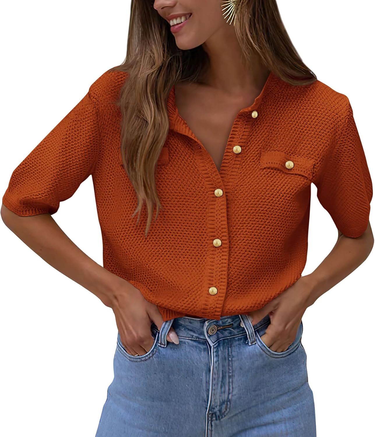 PRETTYGARDEN Women's Summer Button Down Shirts for Casual Style