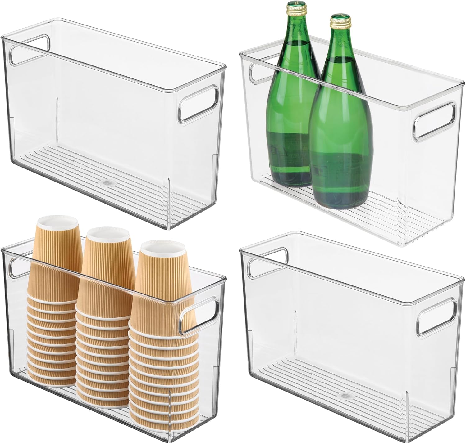 iDesign Tall Plastic Storage Bin Set of 4 for Fridge or Freezer