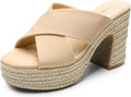 DREAM PAIRS Women Platform Heels Open Toe Slip on - 4in Chunky Wedge