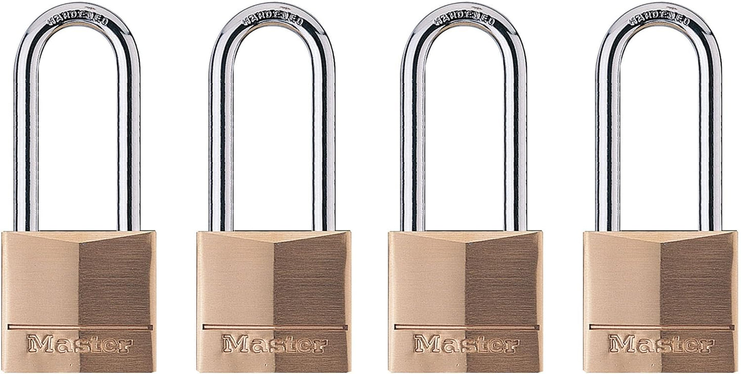 Master Lock Padlock Set of 4, Solid Brass for Security Needs
