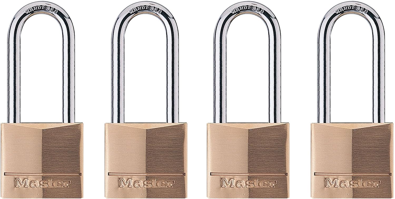 Master Lock Padlock Set of 4, Solid Brass for Security Needs