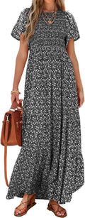 PRETTYGARDEN Floral Smocked Tiered Maxi Dress - Flattering Everyday