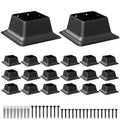 SPACEEUP 4x4 Post Base 20 Pcs - Heavy Duty Black Post Anchors