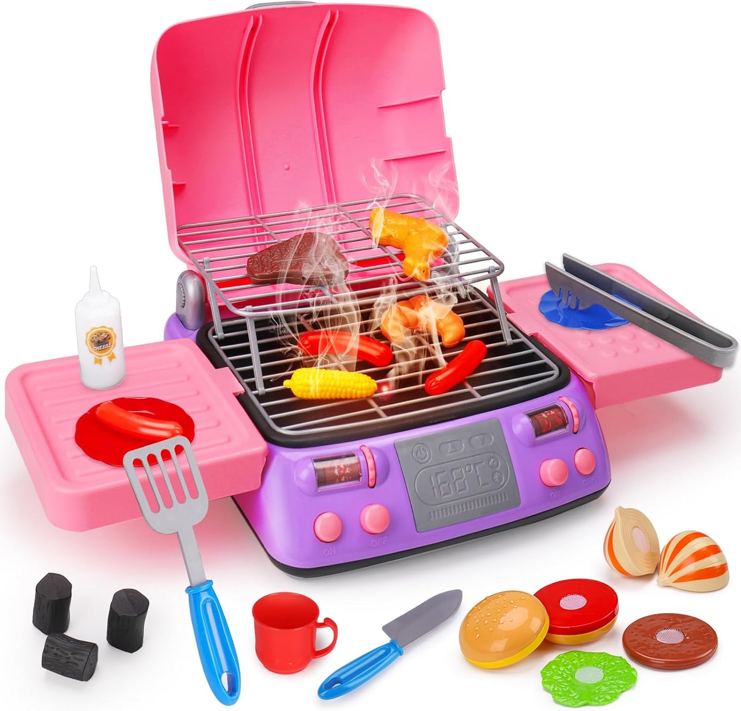 Pink BBQ Playset for Toddler Girls - AugToy