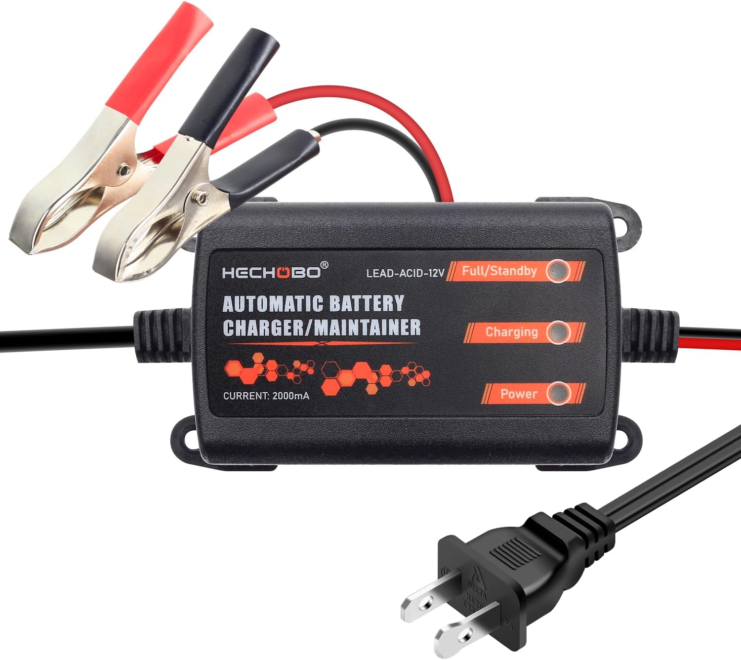 HECHOBO 12V Trickle Charger - Maintain & Revive Batteries Effortlessly