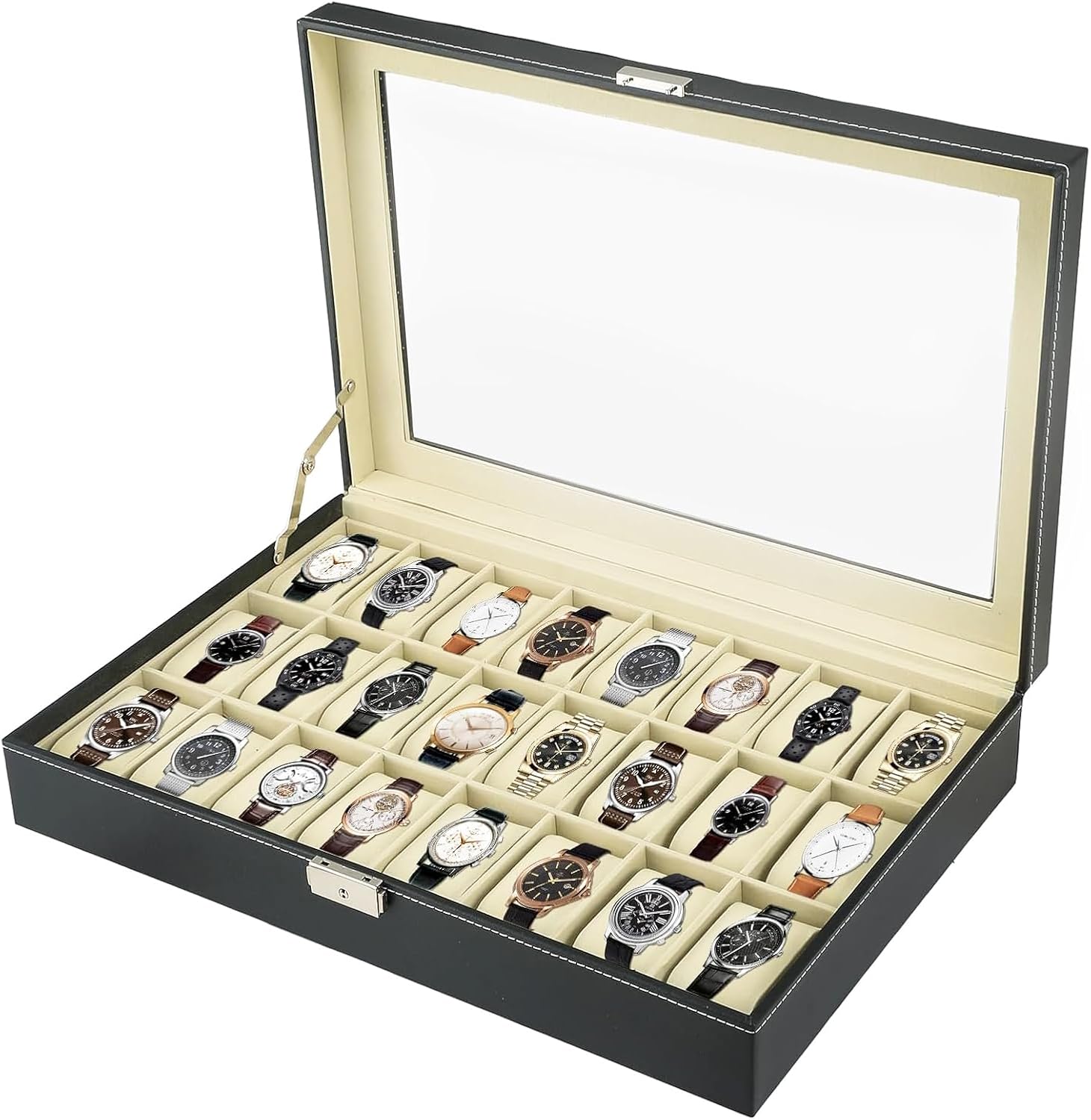 MYFULLY 24-Slot Watch Case: Stylish Storage Solution