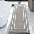 Uphome Light Gray Bathroom Runner Rug 24x71 - Soft Microfiber Bath Mat