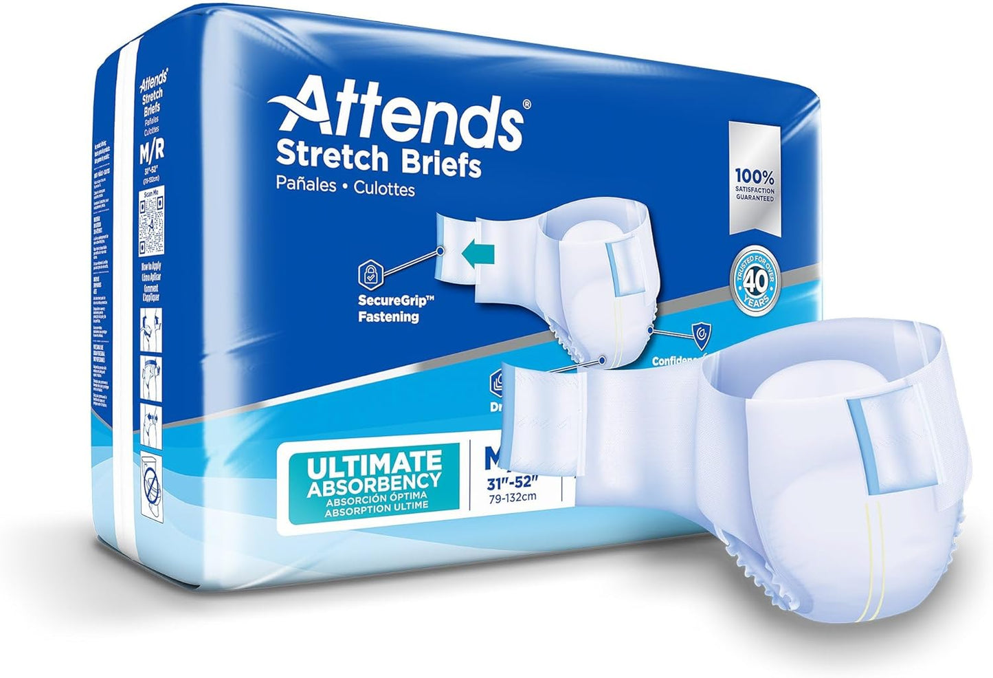 Attends Stretch Adult Disposable Briefs for Ultimate Comfort