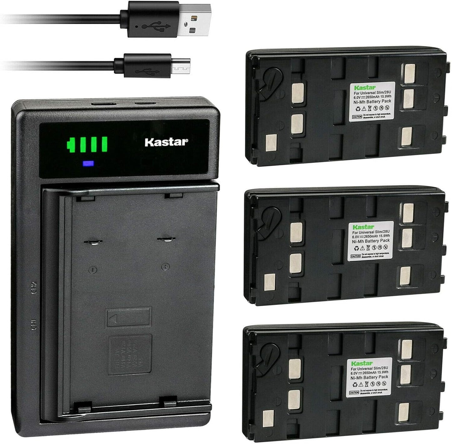 Kastar 3-Pack Battery and Smart USB Charger for JVC Cameras