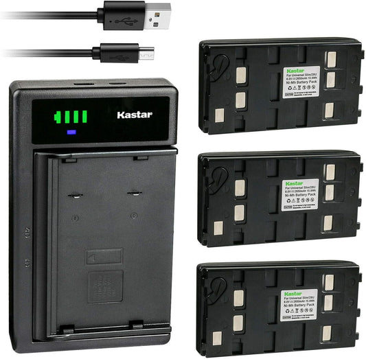 Kastar 3-Pack Battery and Smart USB Charger for Samsung Devices