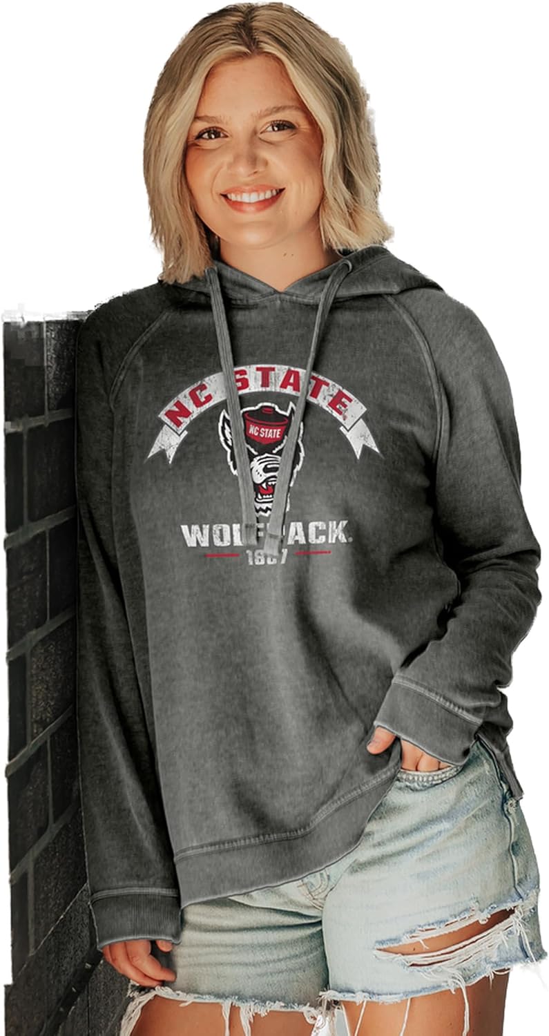 North Carolina State Wolfpack Women's Vintage Burnout Hoodie