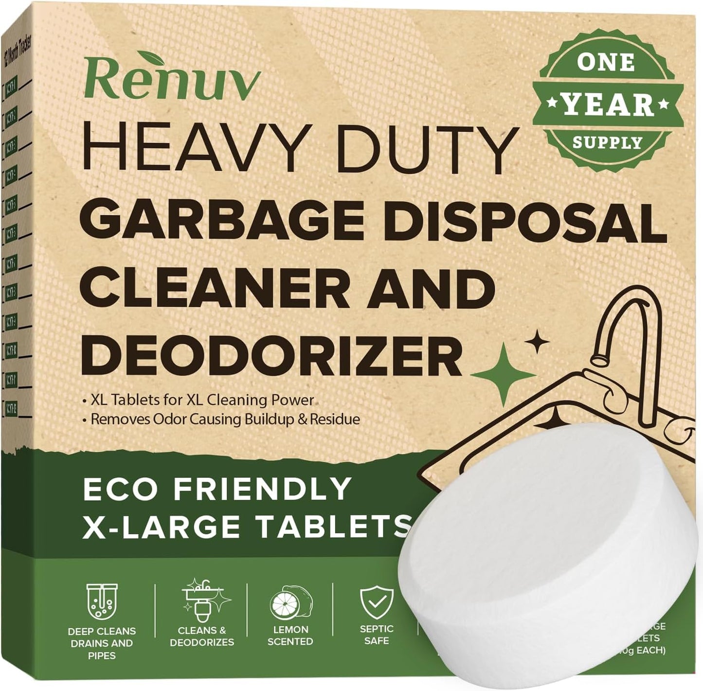 Renuv Citrus Scent Foaming Tablets - Freshen Drains!