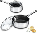 Hybrid Nonstick Saucepan Set of 2 with Lids 1.5 QT and 3 QT - Durable
