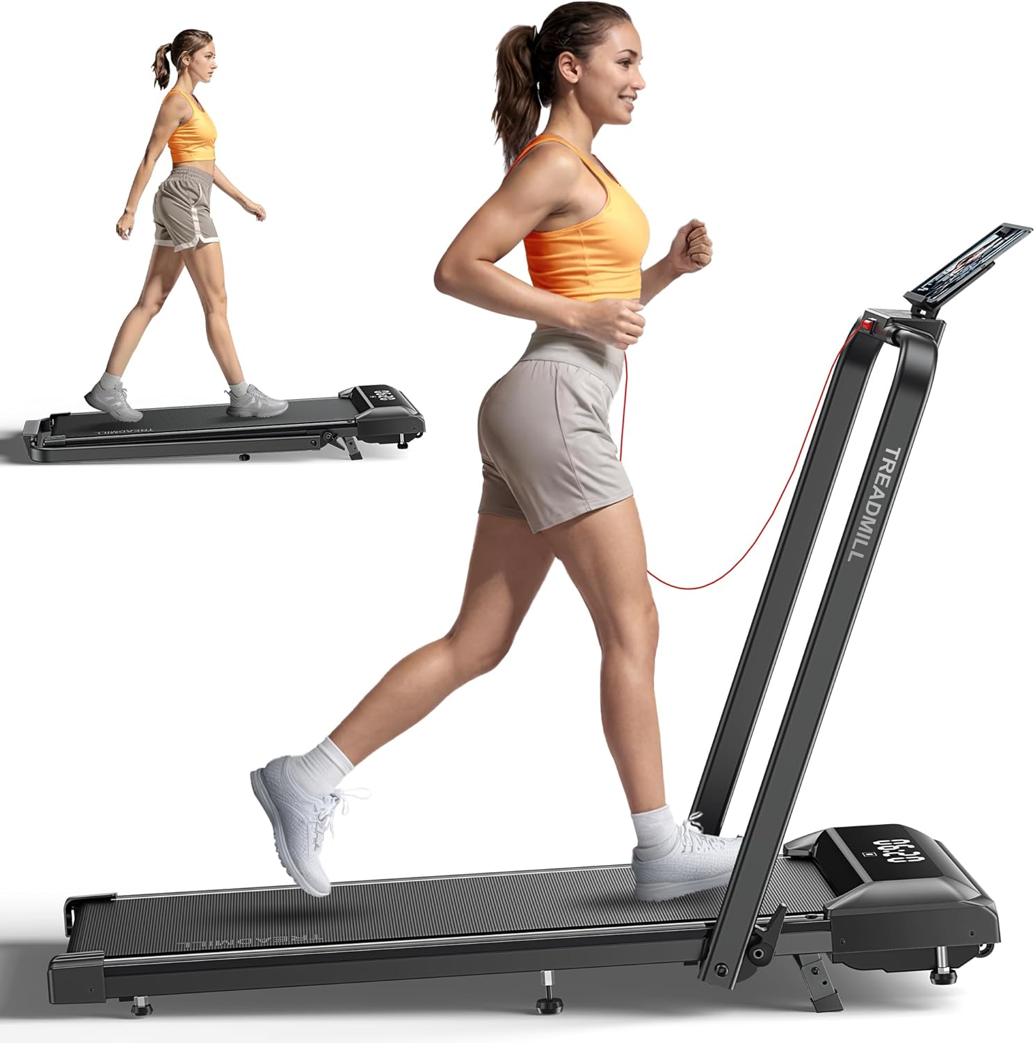 Walking Pad Treadmill with Incline for Home and Office Use