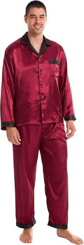 TONY & CANDICE Men's Classic Satin Pajama Set for Comfort