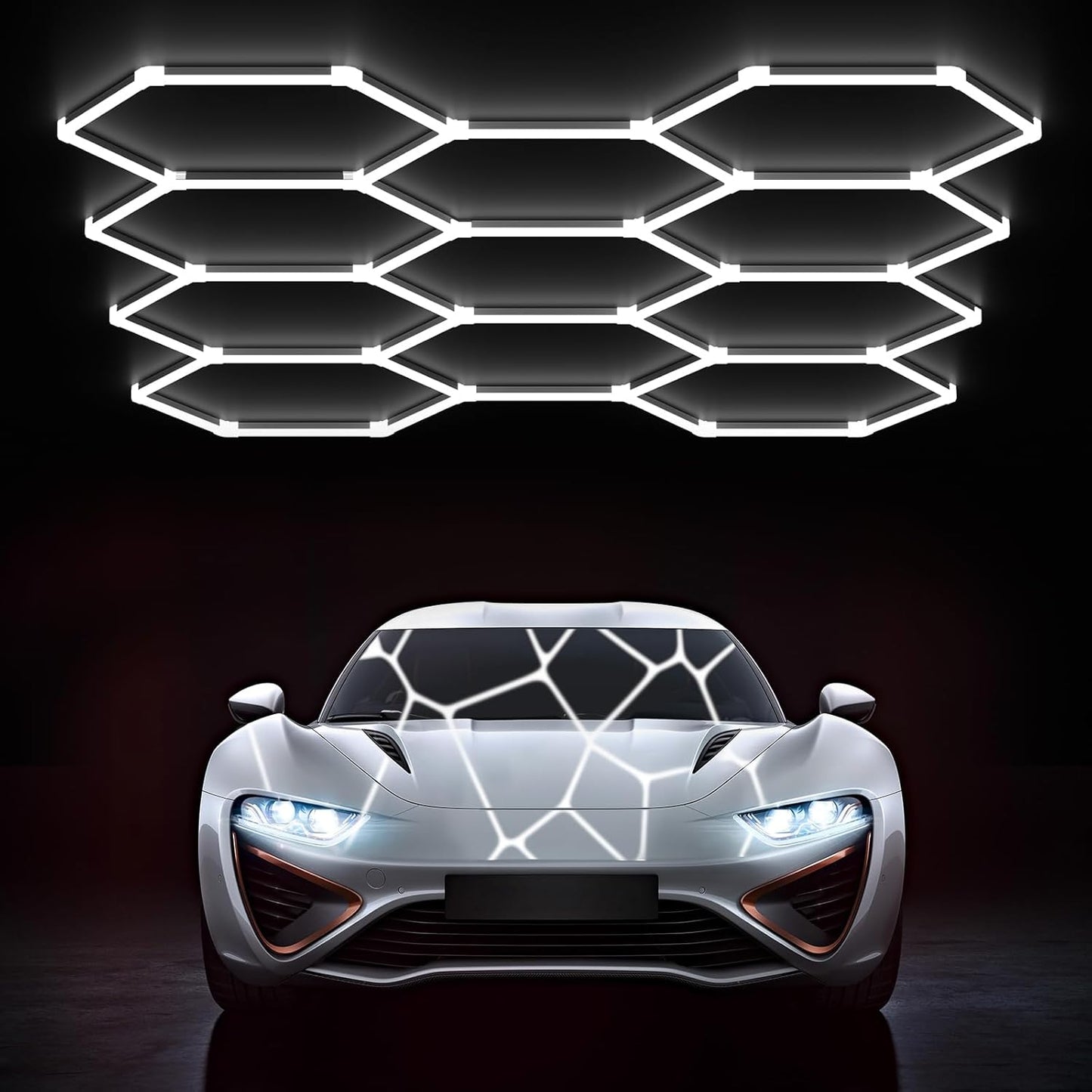 Ultra Bright Hexagon Garage Lights for Easy Installation and Safety