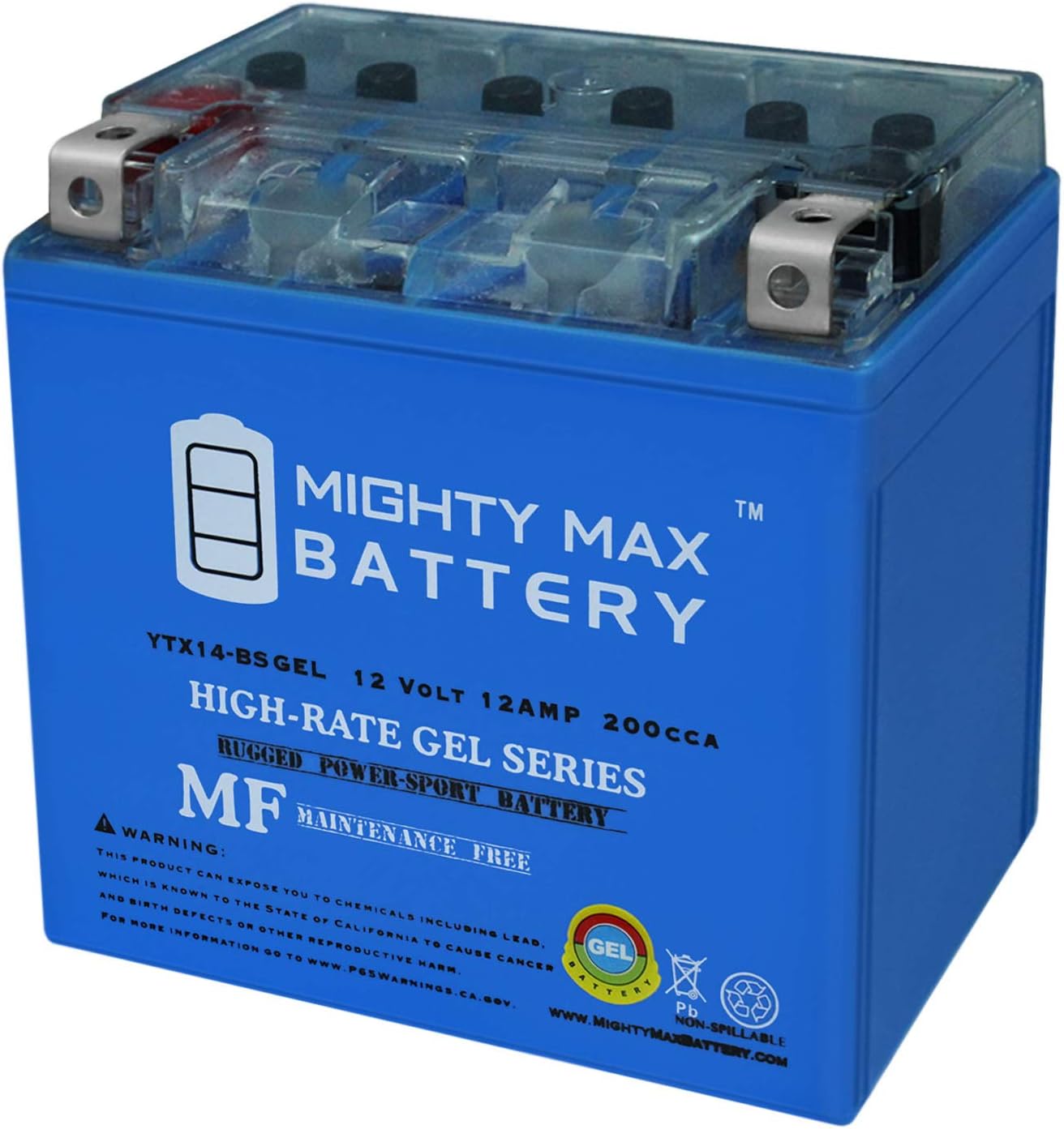 Mighty Max Battery YTX14-BS Gel Battery for Honda 420 TRX420