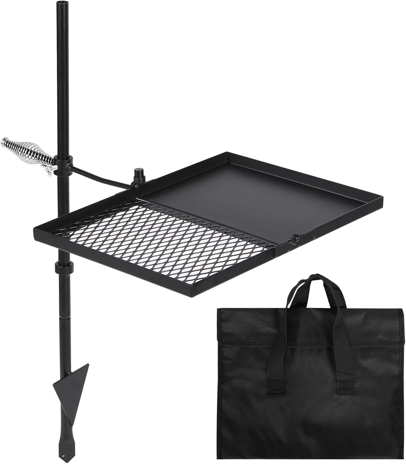 REDCAMP Folding Swivel Campfire Grill for Outdoor Cooking Fun