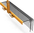 60in Powder Coated Steel Pine Straw Rake - Durable Tractor Attachment