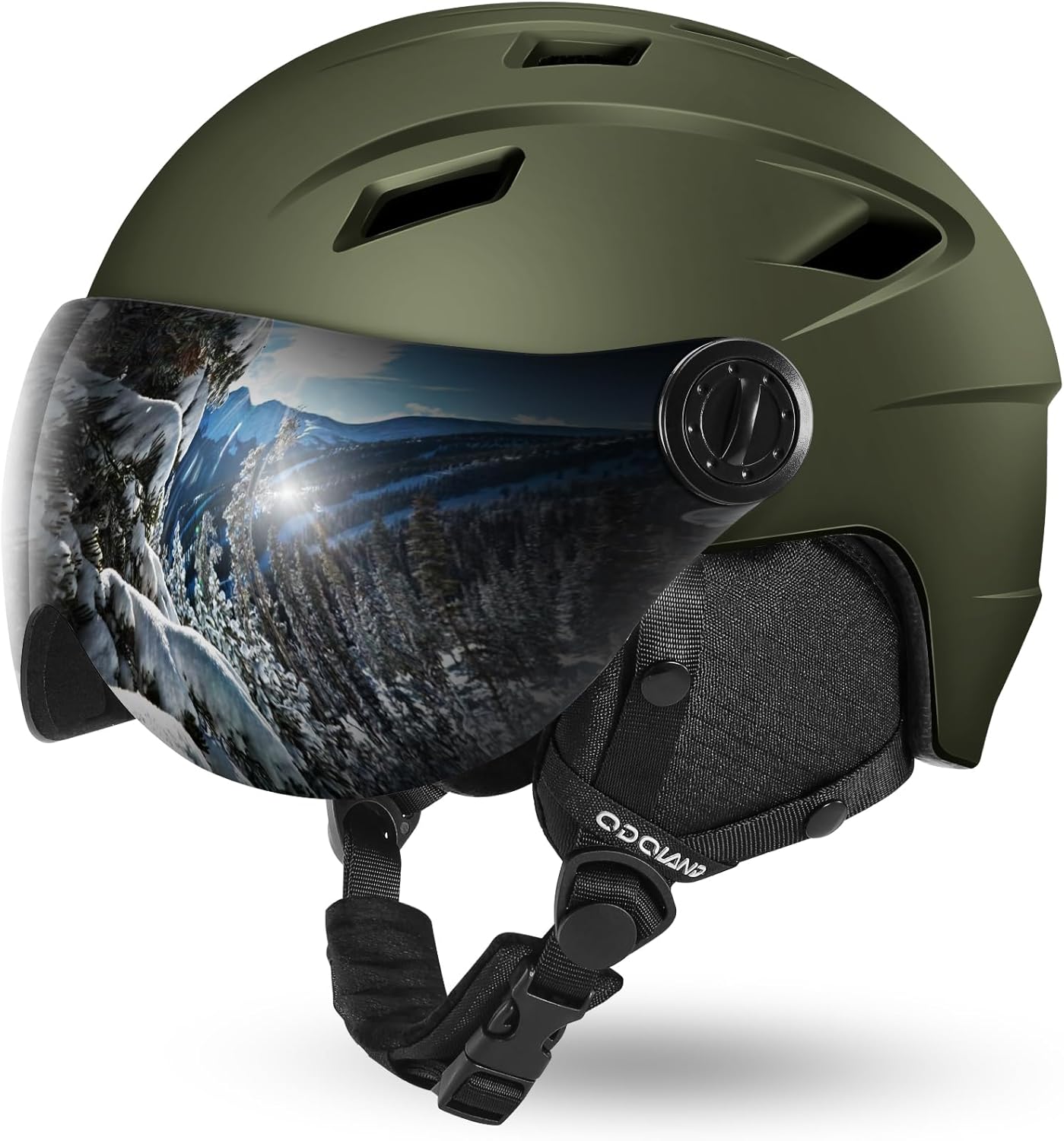 Odoland Ski Helmet with Visor Goggles for Snow Sports Fun