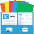 Two Pocket Folders RAZCC 125 Pack - Colorful Letter Size Organizers