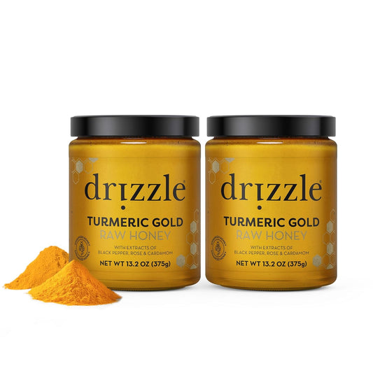 Drizzle Turmeric Gold Raw Honey - Pure Honey with Organic Turmeric