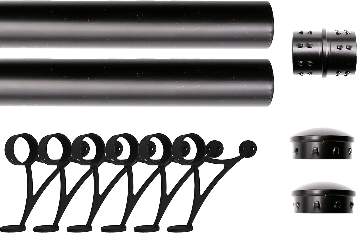 Solid Bar Mount Foot Rail Kit with Matte Black Stainless Steel