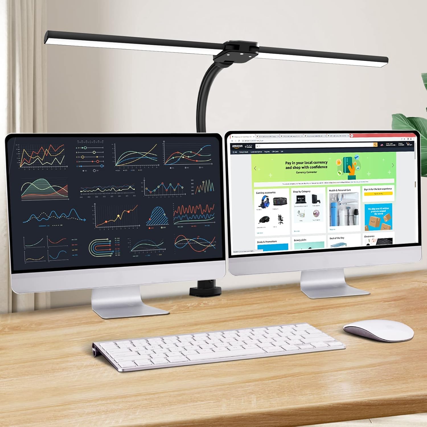 Ksunun Double Head LED Desk Lamp - Eye-Friendly Brightness