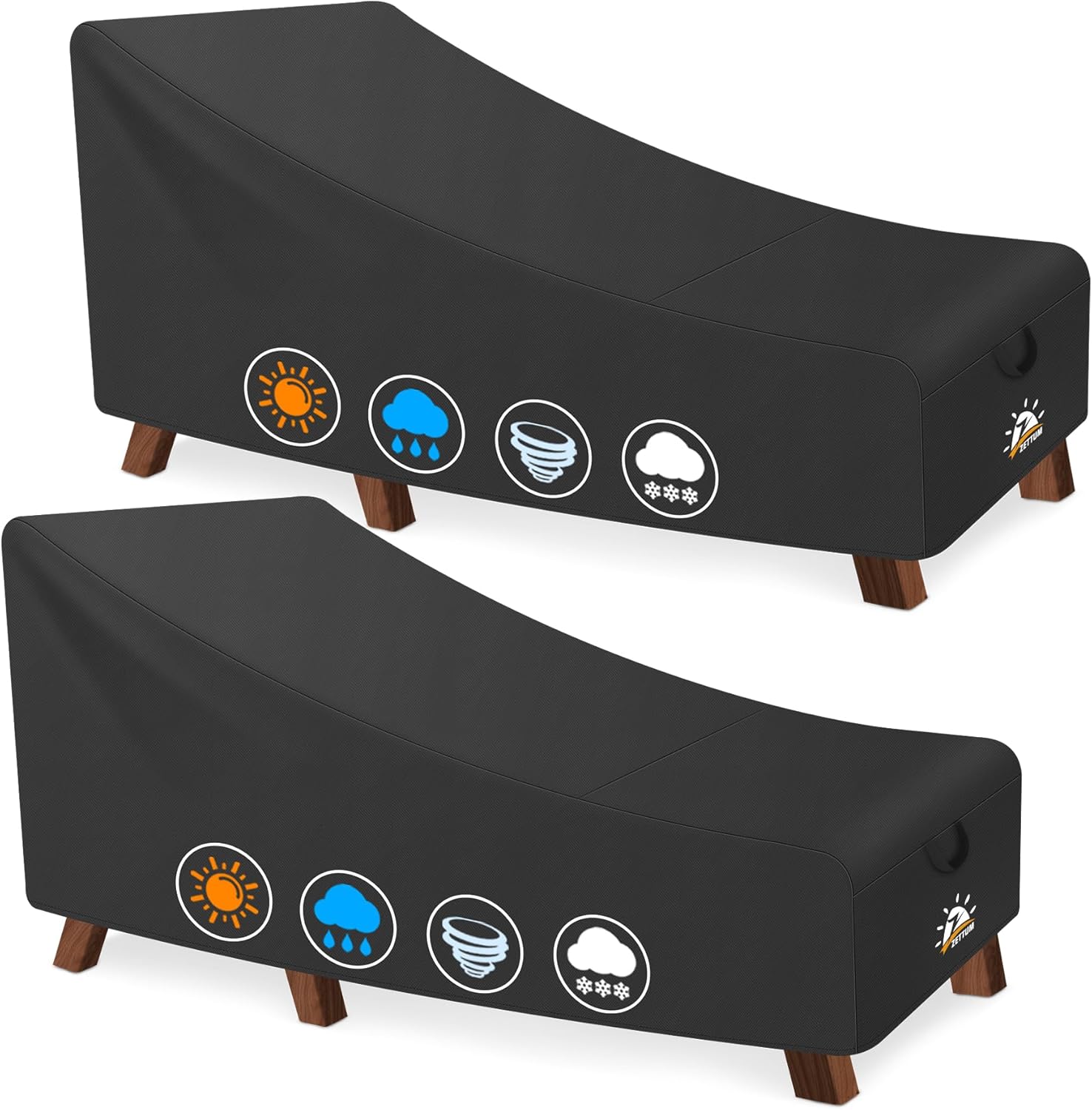 Zettum Outdoor Lounge Chair Cover 2 Pack for Ultimate Protection