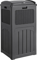 Devoko 33 Gallon Outdoor Trash Can with Tiered Lid - Tidy Waterproof