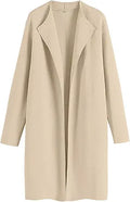 ANRABESS Women's Draped Open Front Long Knitted Cardigan - Cozy Fit