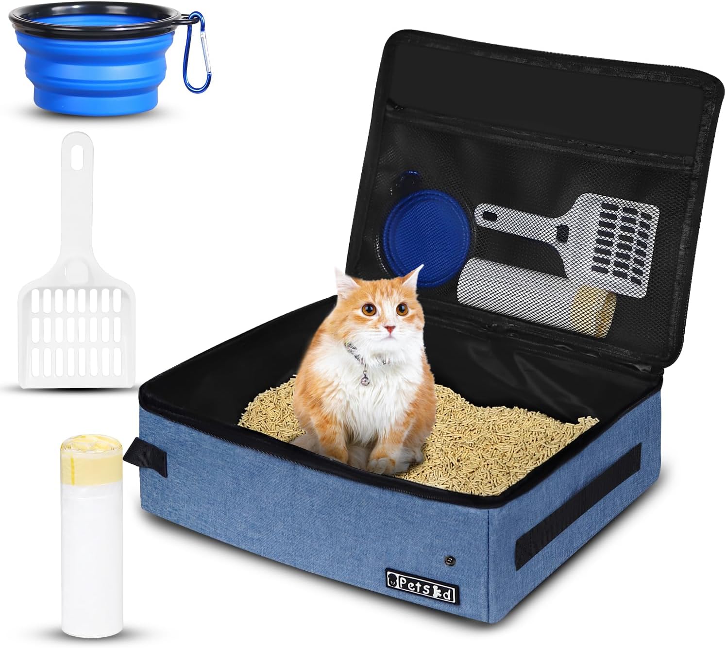 Portable Cat Travel Litter Box with Lid for Easy Travel