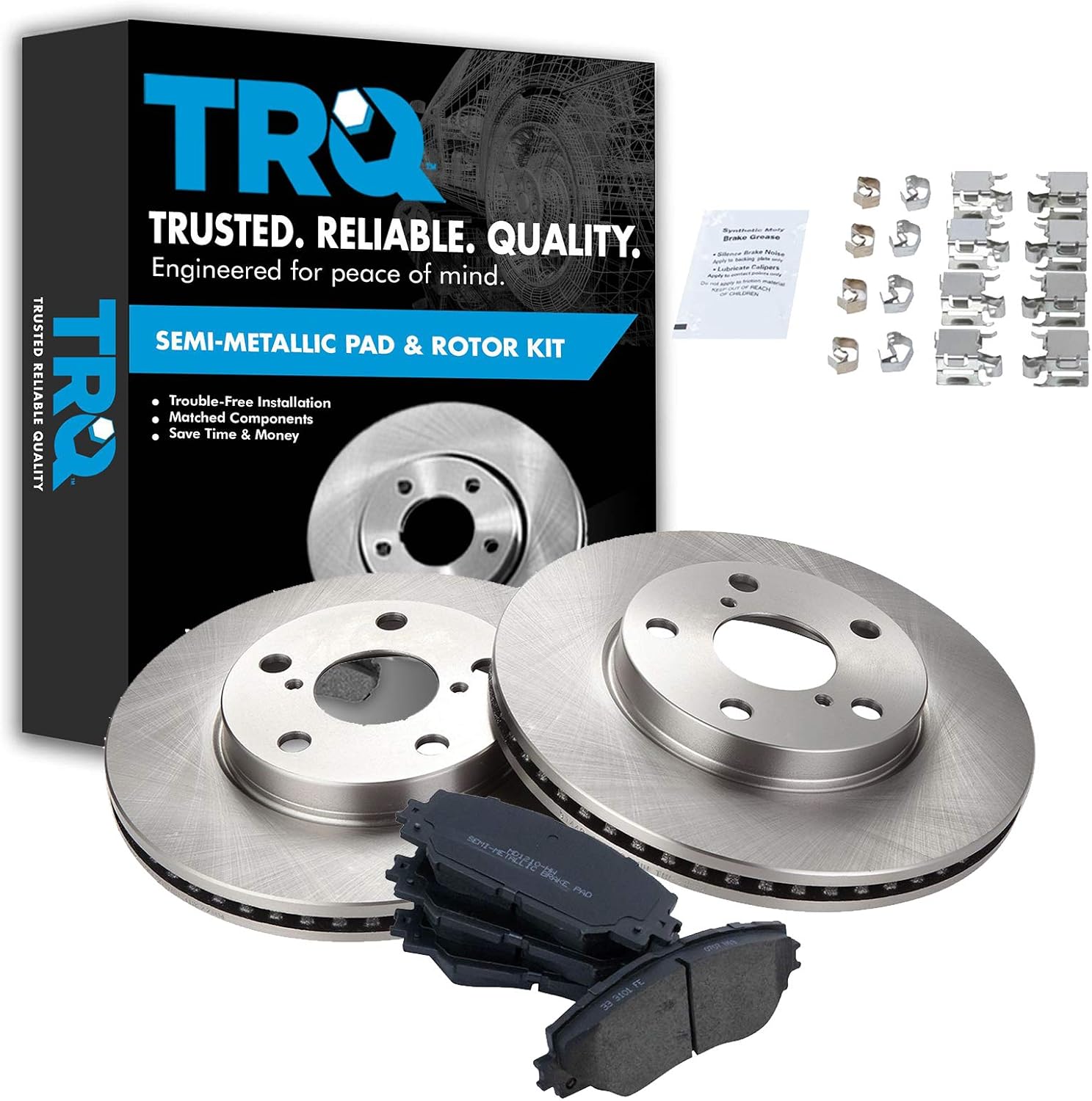 TRQ Front Brake Pad & Rotor Kit for Lexus, Scion, Toyota Vehicles