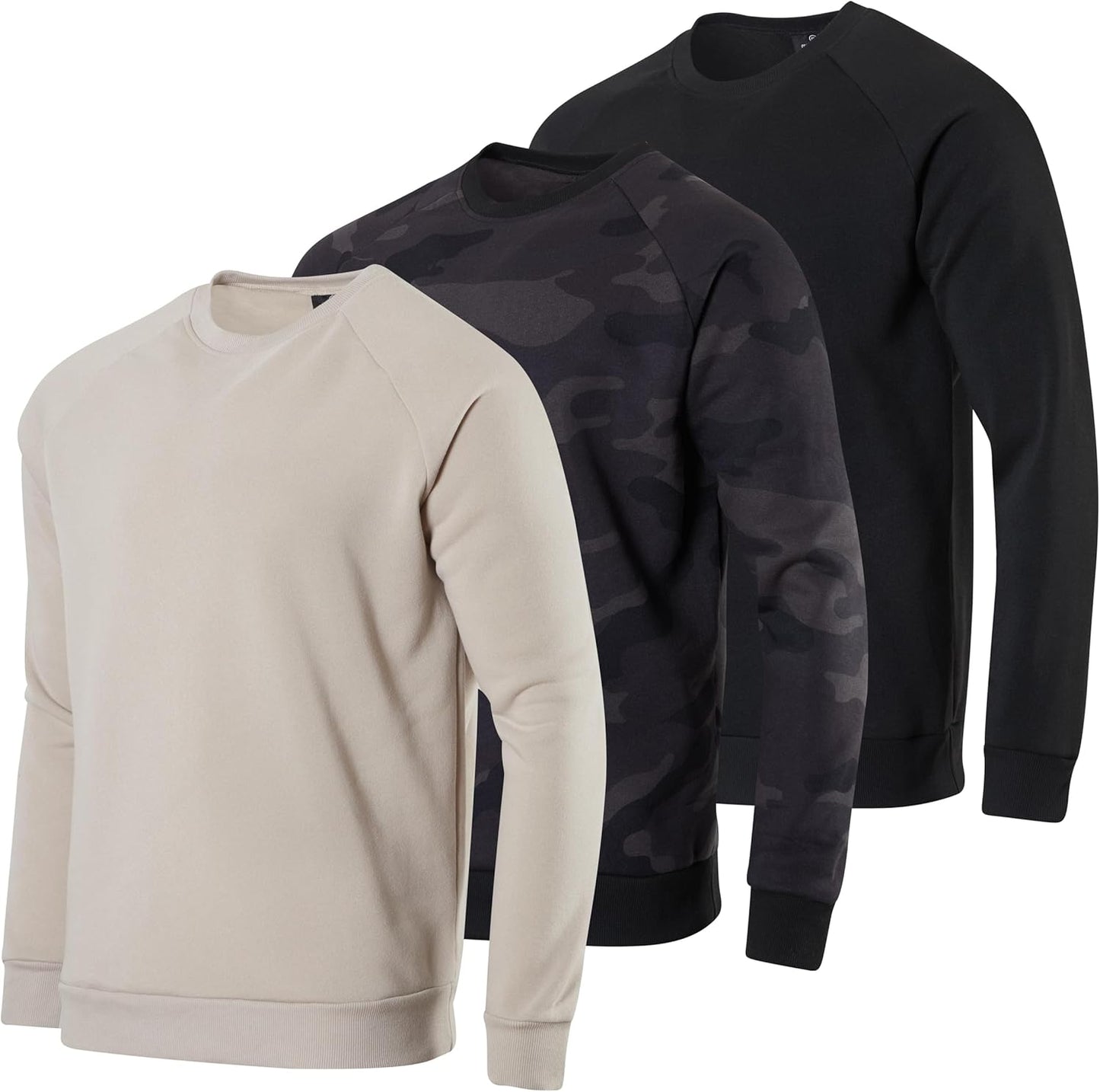 Real Essentials Men's Fleece Sweatshirt 3 Pack for Comfort