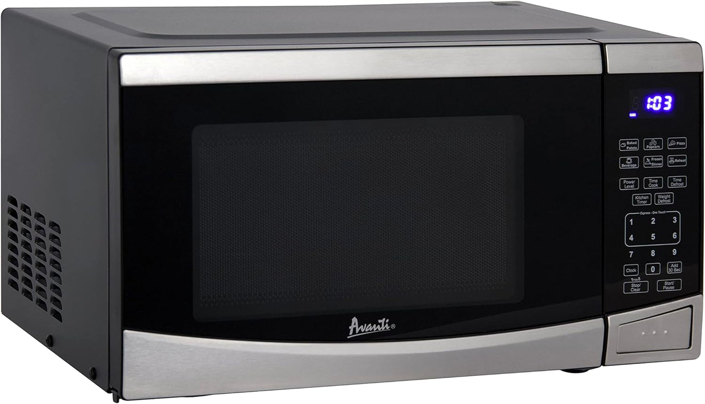 Avanti 900W Microwave: 10 Power Levels, Speed Defrost