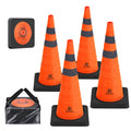 RoadHero 28 Inch Collapsible Traffic Safety Cones - 4 Pack