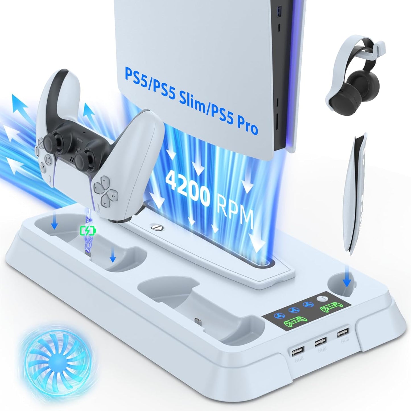 Lictin PS5 Stand and Cooling Station for Ultimate Gaming Setup